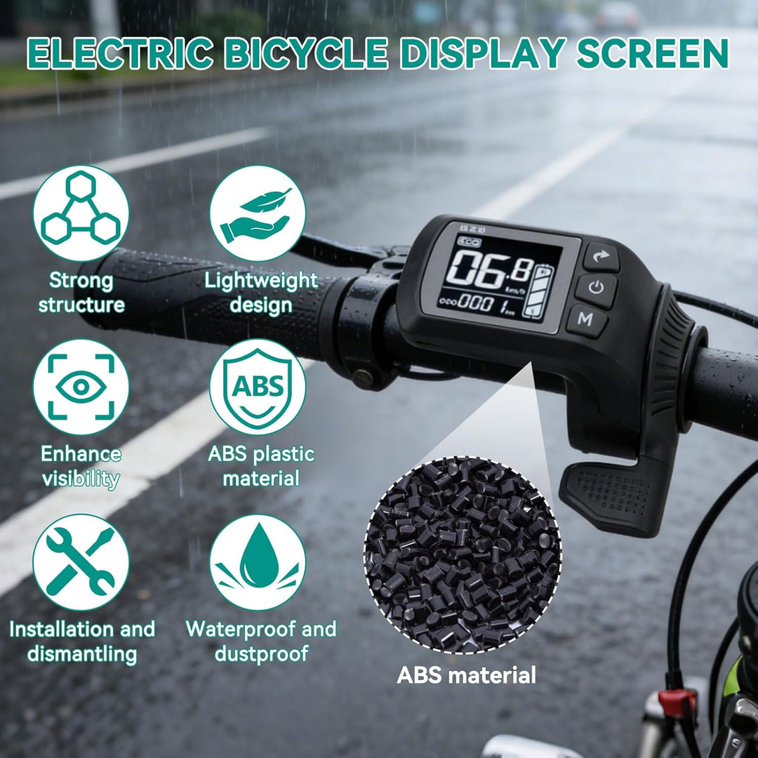 Elektrofahrrad -LCD -Display, 2 in 1 Wassersicher 5 Pin Stecker Universal Scooter Ebikes Anzeige Mes