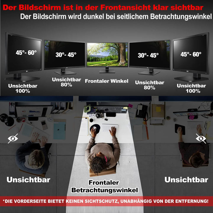 ngningo Computer Blickschutzfolie 24 Zoll für 16:9 Seitenverhältnis Monitor, Sichtschutzfolie Privat
