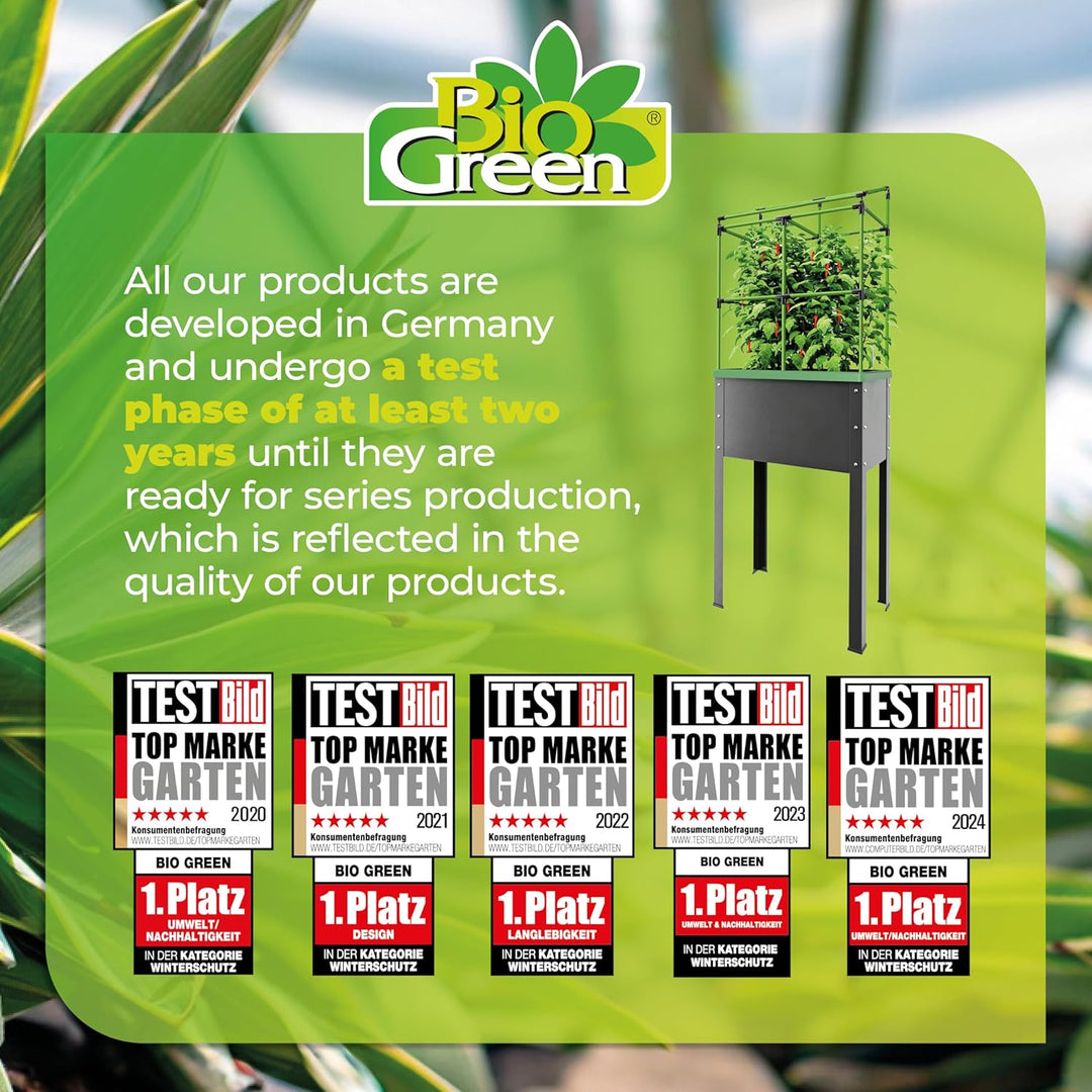 Bio Green Metall-Hochbeet City Jungle Heidelberg für Innen und Aussen | Bewässerungssystem und Rankg
