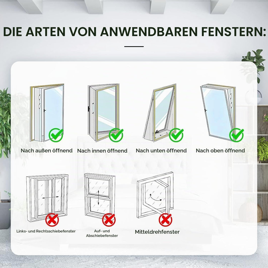 EGNBU 360CM Fensterabdichtung für Mobile Klimageräte, Klimaanlagen, Wäschetrockner, Ablufttrockner,