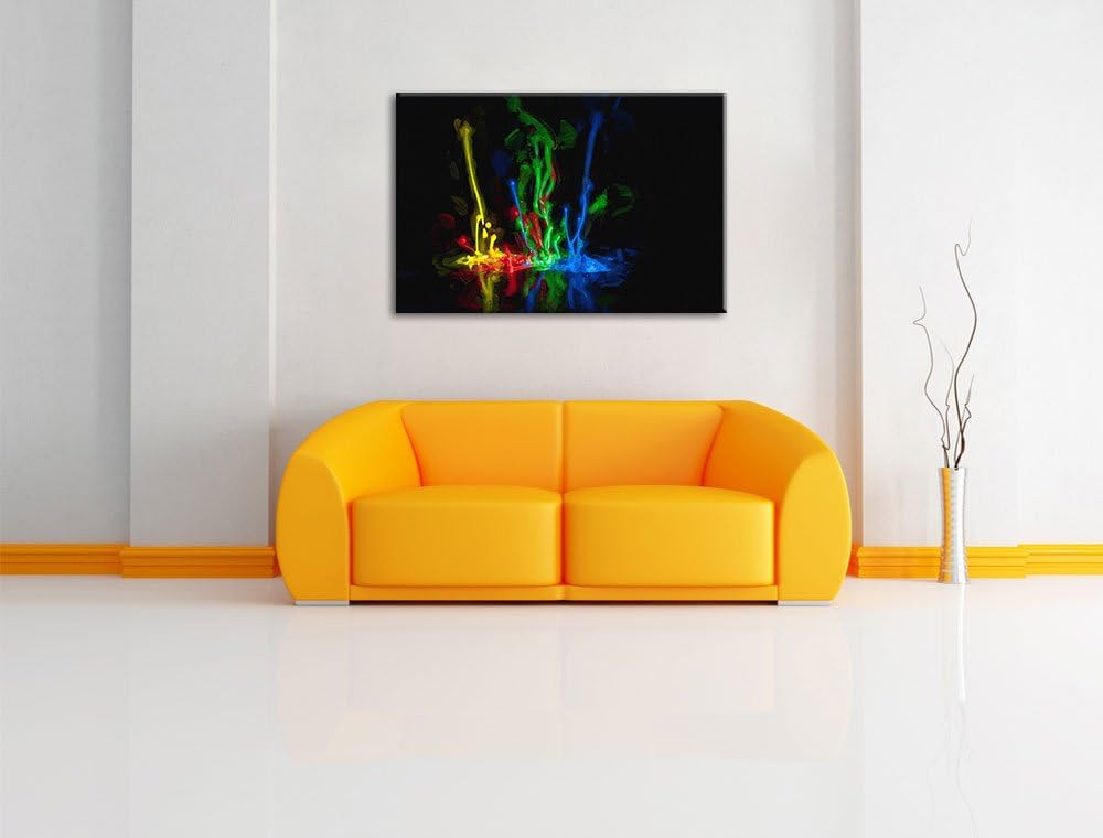 Pixxprint Farbspritzer als Leinwandbild/Grösse: 100x70 cm/Wandbild/Kunstdruck/fertig bespannt, 100x7