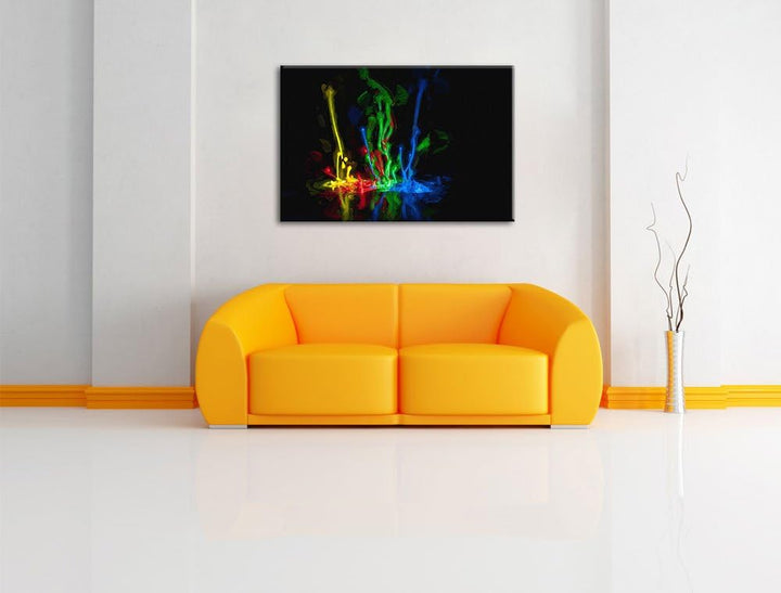 Pixxprint Farbspritzer als Leinwandbild/Grösse: 100x70 cm/Wandbild/Kunstdruck/fertig bespannt, 100x7
