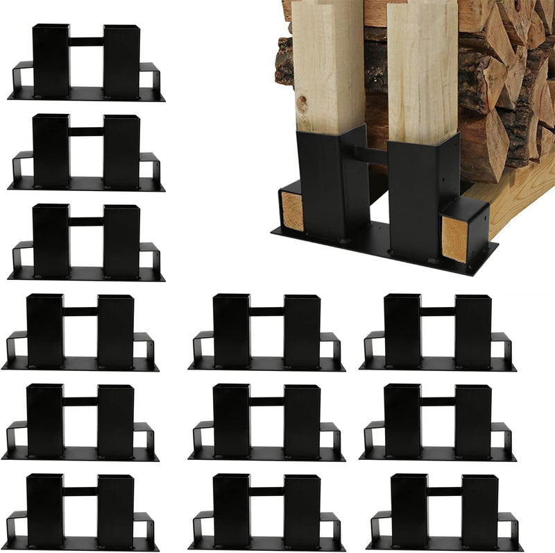 Vigevee Holzstapelhilfe, 12 Stück Holzlager Verstellbarer Lagerregal Holzstapelhalter, Stabile Brenn