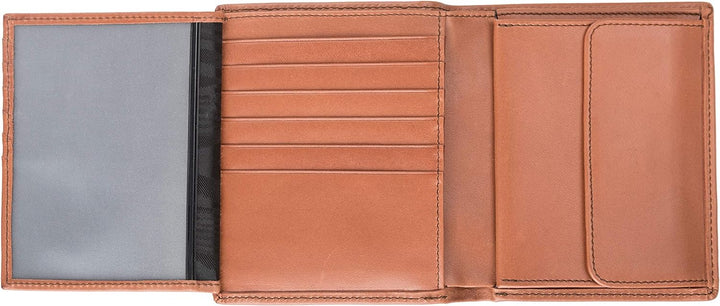 Sebastian Sturm Geldbörse Peter | Echtes Holz und Leder in Braun | Portemonnaie Brieftasche Geldbeut