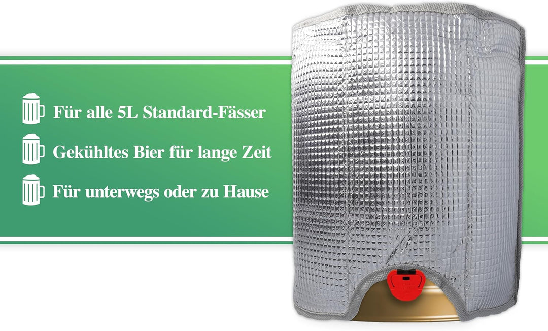 Clauss Cl-60002 00 Kühlmanschette für 5 L Bierfass, Kunststoff, Silber (Packung mit 2) Silber Klein