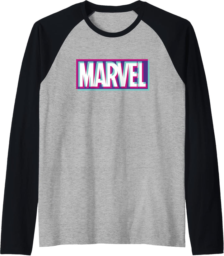 Marvel Glitch Logo Purple Raglan