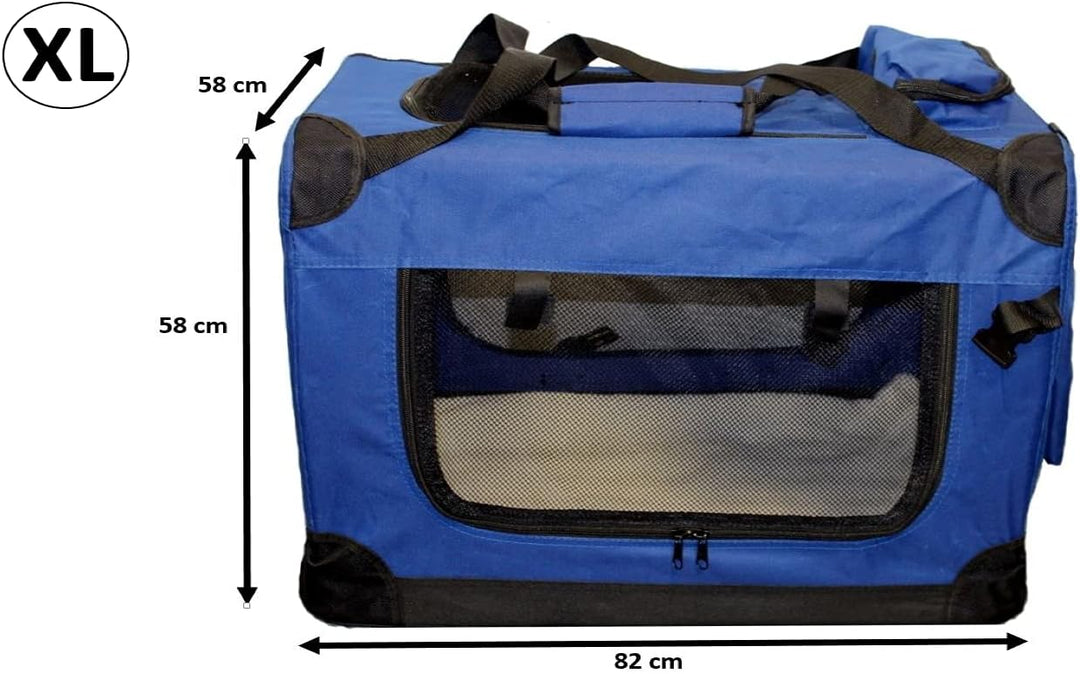 walexo Faltbare Hundebox Hundetransportbox Katzentransportbox Katzenbox (BLAU, XL) BLAU XL, BLAU XL