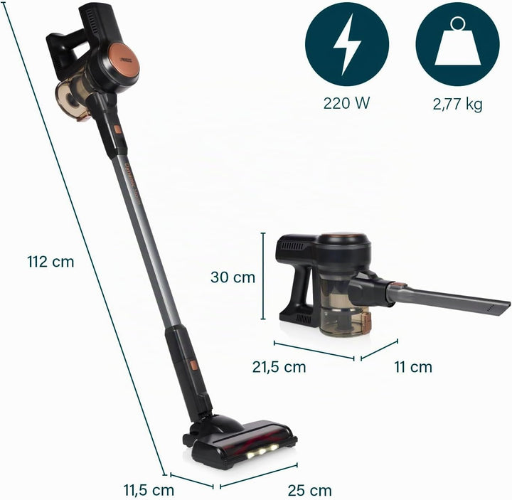 Princess Dynamic Storm – Leistungsstarker bürstenloser Motor – Hygienische Behälterentleerung – 30 m