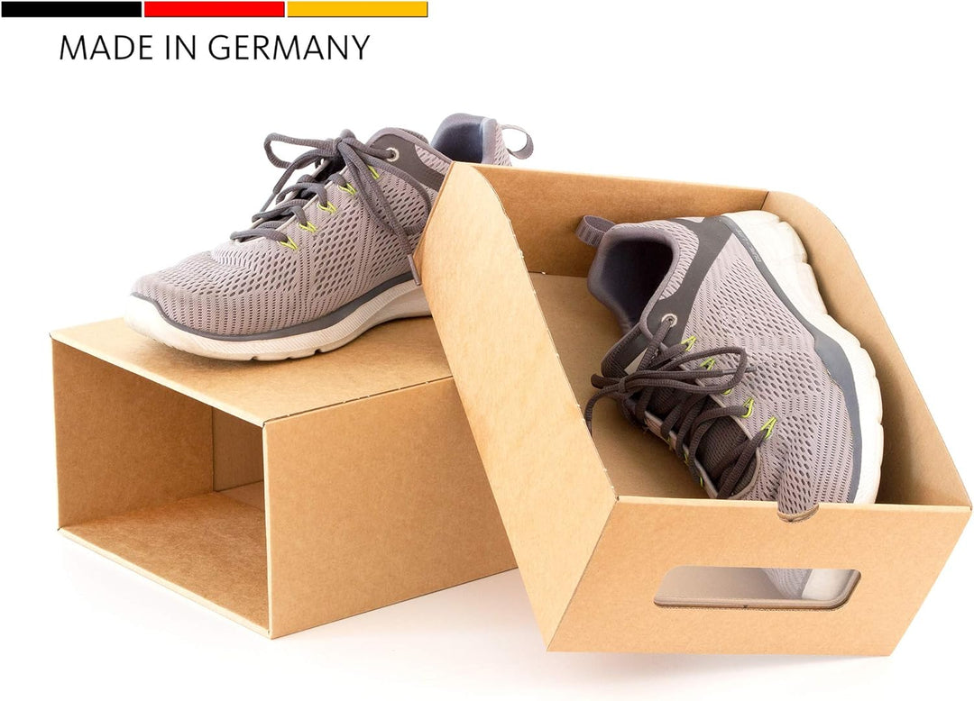 BigDean 30er Boxen-Set mit Sichtfenster & Schublade - Pappkarton aus Kraftpapier - Schuhbox Spielzeu