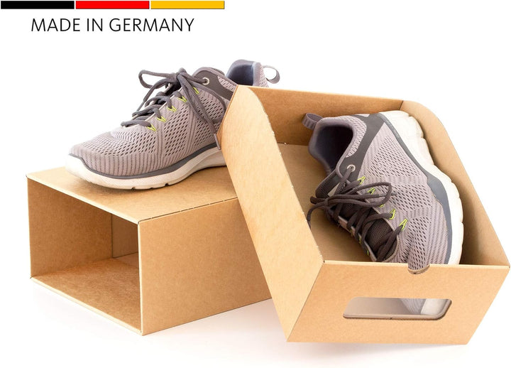 BigDean 30er Boxen-Set mit Sichtfenster & Schublade - Pappkarton aus Kraftpapier - Schuhbox Spielzeu