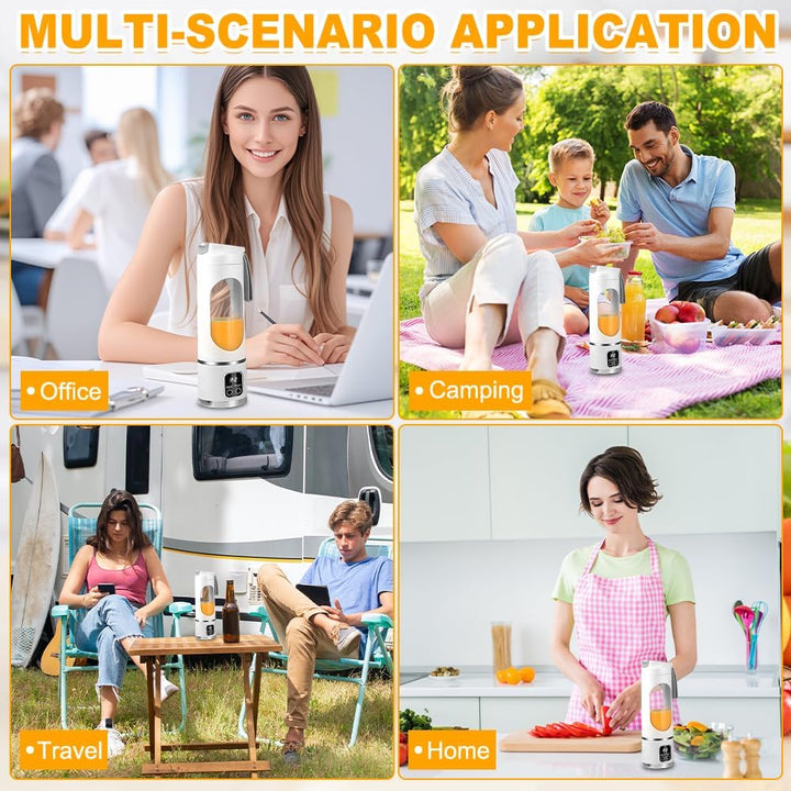 Tragbarer Mixer Smoothie Maker To Go, 450 ML Portable Blender, 12 Klingen, mit LED Display, Kleiner