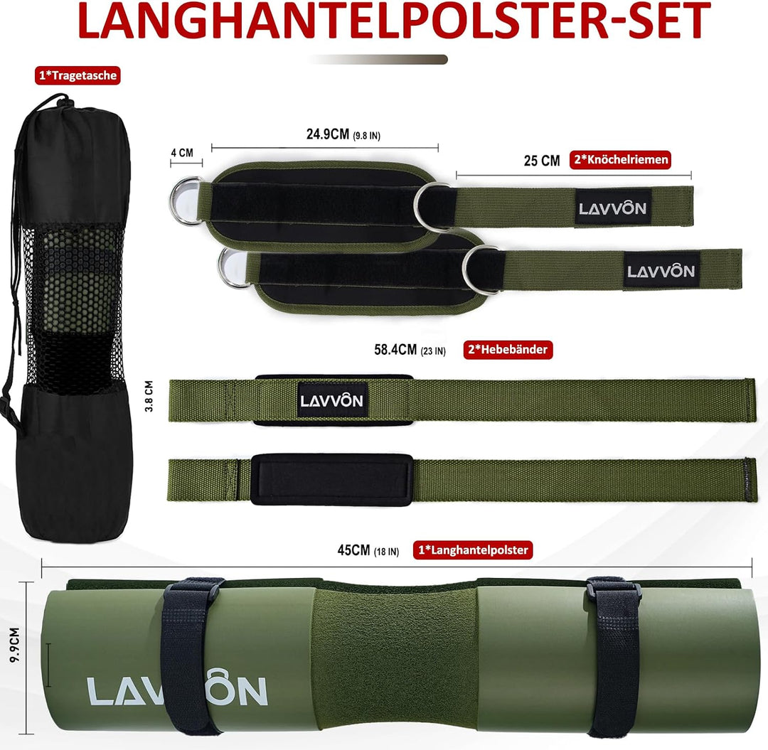 Langhantel Polster Set - Hip Thrust Pad Polster für Langhantelstange - Hantel Nackenpolster, Polster