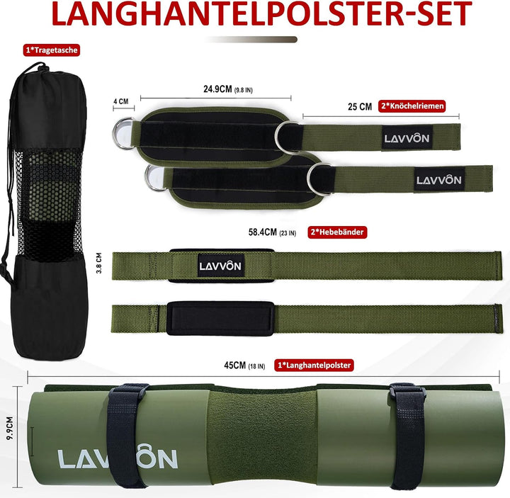 Langhantel Polster Set - Hip Thrust Pad Polster für Langhantelstange - Hantel Nackenpolster, Polster