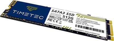 Timetec SSD 3D NAND TLC SATA III 6Gb/s M.2 2280 NGFF 64TBW Read Speed Up to 500MB/s SLC Cache Perfor