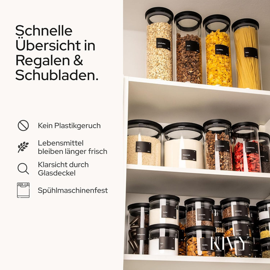 KIVY Grosses Vorratsglas mit transparenten Glasdeckel [3000ml] Luftdichtes - für Waschmittel - Wasch