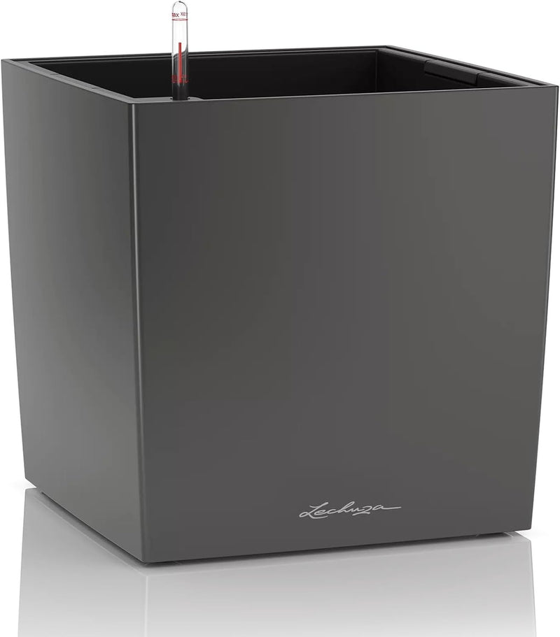LECHUZA CUBE Premium 30 anthrazit metallic 16463 29.5x29.5x30 cm Anthrazit Metallic, 29.5x29.5x30 cm