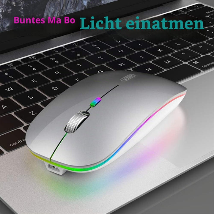 Uiosmuph G12 Maus Kabellos, LED 2.4G Leise Funkmaus Wiederaufladbar Wireless Mousemit Nano USB Empfä