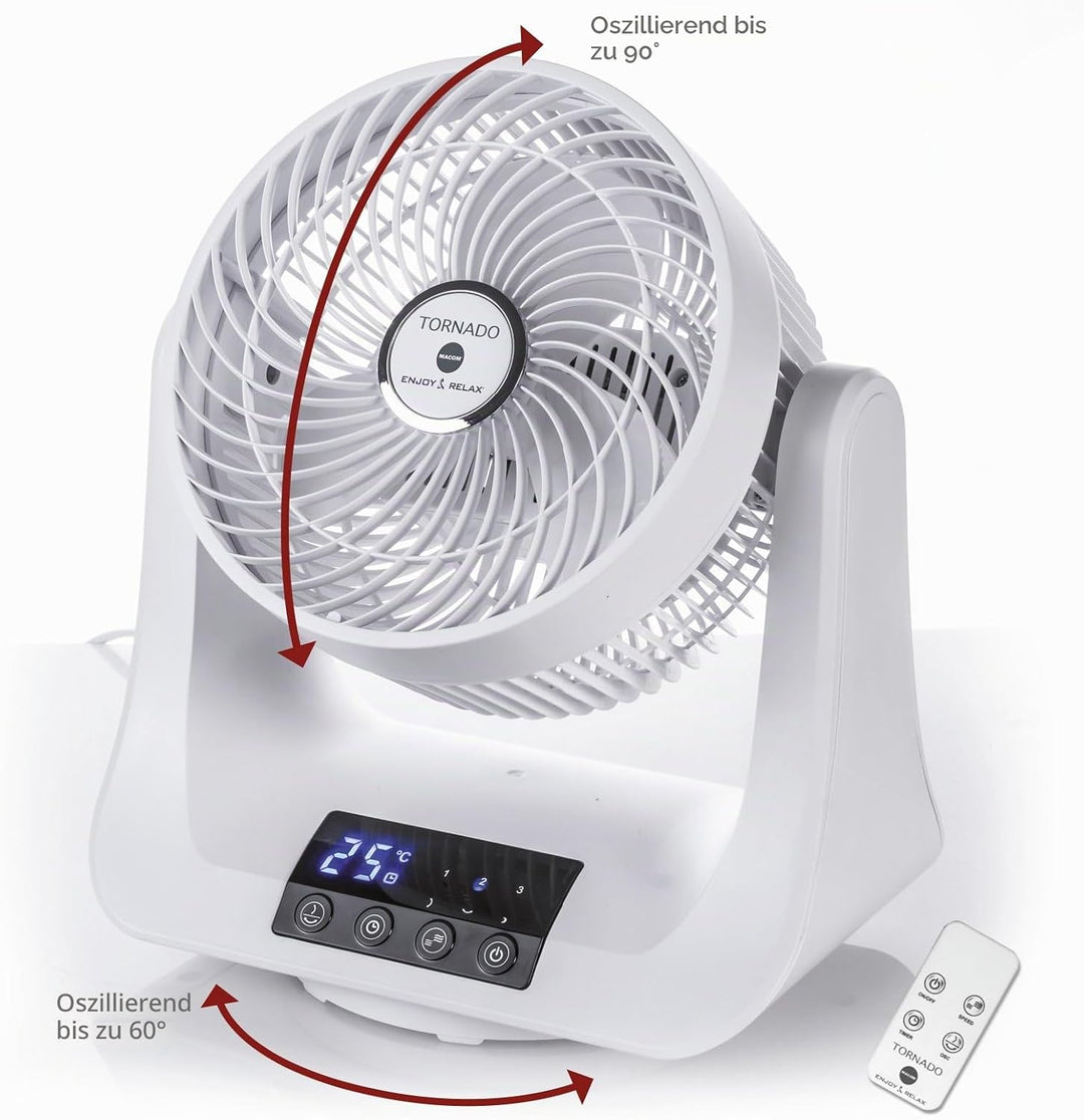 Macom Enjoy &amp; Relax 993 Tornado Ventilator mit doppelter Oszillation