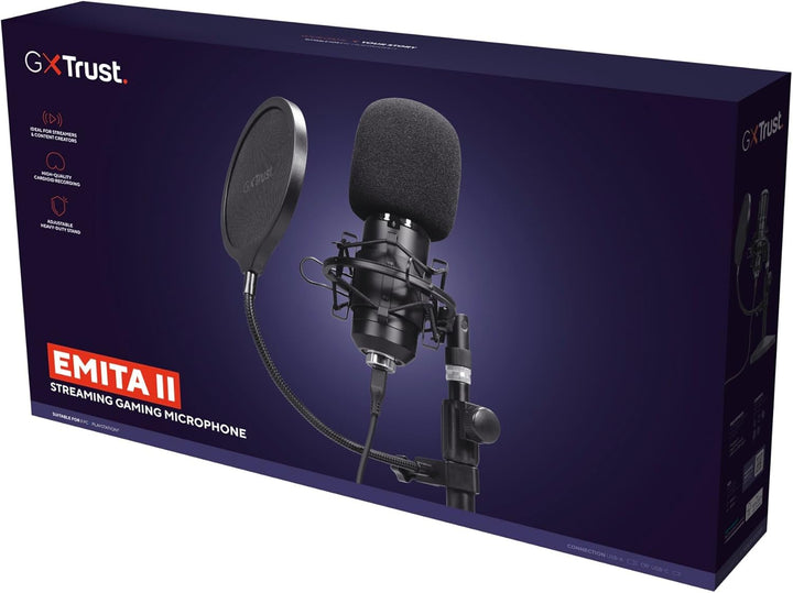 269 Emita II Mikrofon mit Verstellbarer Mic Ständer, Windfilter und Popfilter, USB Mikrofon mit Nier