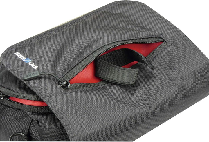 KLICKfix 0275PS SmartBag Touch Stuurtas, Black-Red, 1,8 Liter Bundle mit Lenkeradapter Ohne Schloss,