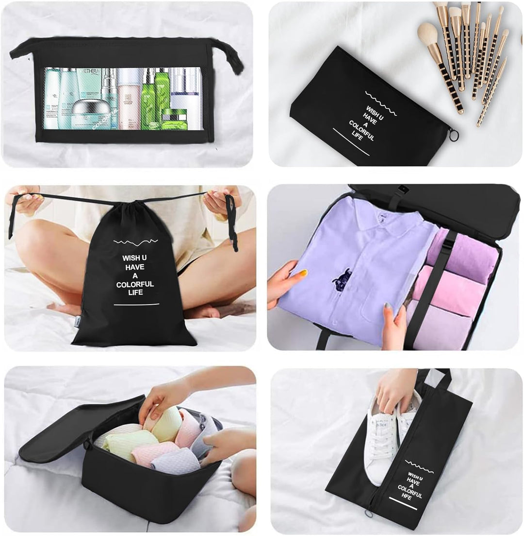 Jsdoin Koffer Organizer Set 9-Teilig Kofferorganizer Reisetasche travel Organizer Wasserdichte Packt