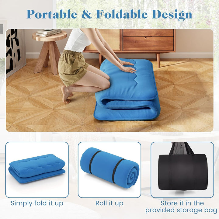 COSTWAY Japanische Futon Matratze, Tatami-Matte, Bodenmatratze, Klappmatratze mit waschbarem Bezug,