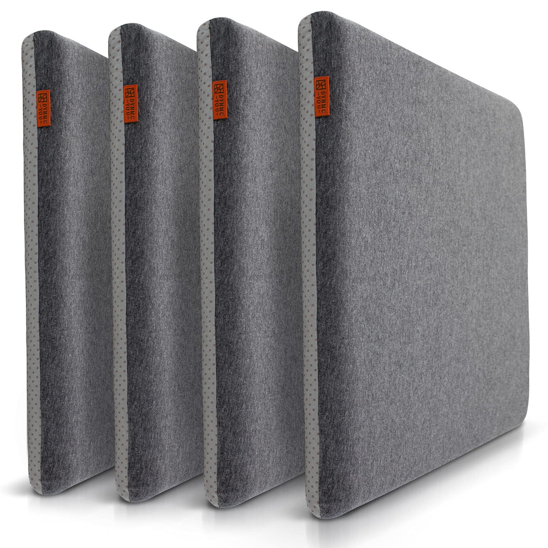 DYNMC you Sitzkissen Stuhl - Stuhlkissen 40x40 - Eckig 4er Set Grau - Test SEHR GUT - Mittelhart H3
