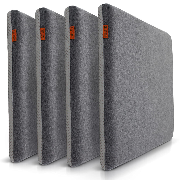 DYNMC you Sitzkissen Stuhl - Stuhlkissen 40x40 - Eckig 4er Set Grau - Test SEHR GUT - Mittelhart H3