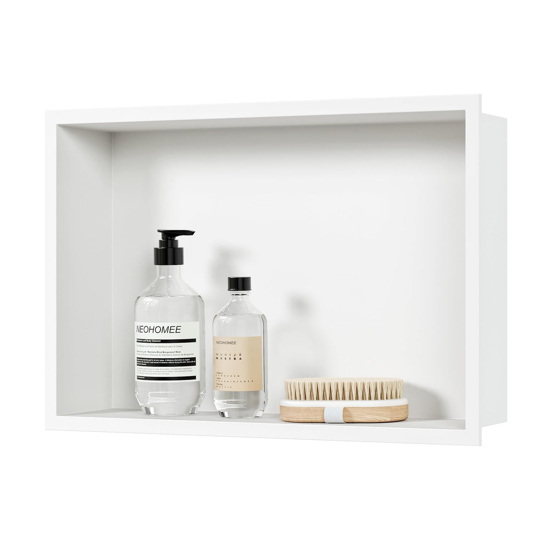 Neodrain Wandnische Dusche 304 Edelstahl Duschnische 45 x 30 cm Weiss Einbaunische Lagerung für Bade