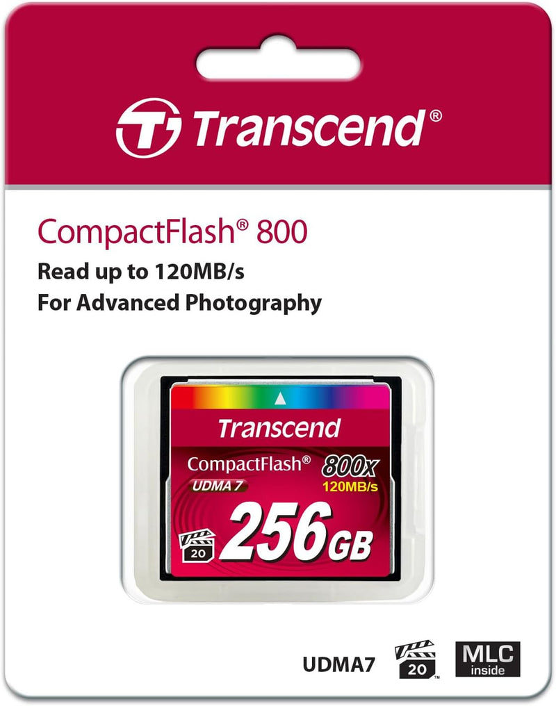 Transcend 256GB CompactFlash 800 Speicherkarte TS256GCF800 256GB CF800x, 256GB CF800x