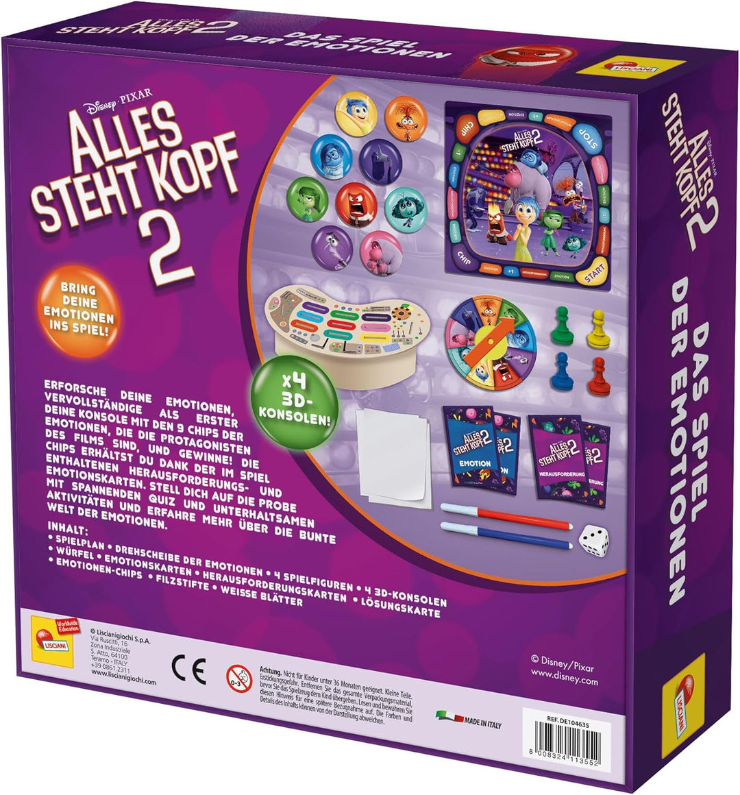 Lisciani - Alles Steht Kopf 2 – Das Spiel Der Emotionen - Pädagogisches Spiel Ab 4 Jahren - Emotione