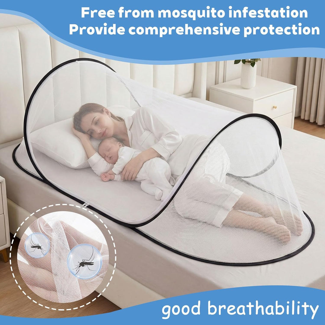Moskitonetz, 200 x 80 x 56 cm Moskitonetz Reise, Faltbares Pop Up Moskitonetz Bett, Mückennetz Reise