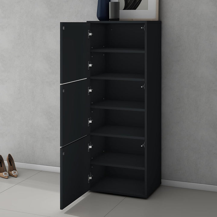 doporro Schuhschrank Schuhregal Schmal Schuhkommode 45 cm Schuhschrank in Anthrazit matt Holz Aufbew