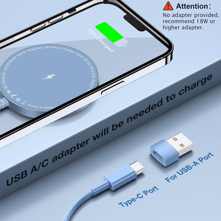 Mag-Safe Ladegerät für iPhone Ladestation: Magnet Wireless Charger Induktive Kabelloses Ladepad Komp