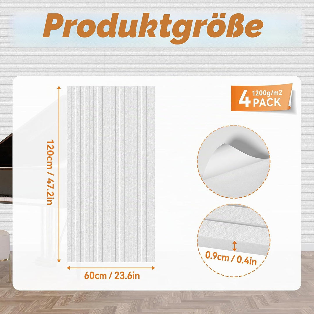 LZQ Akustikpaneel Akustikplatten Selbstklebend 120x60cm Wandpaneel Schalldämmung Akustik Wandverklei