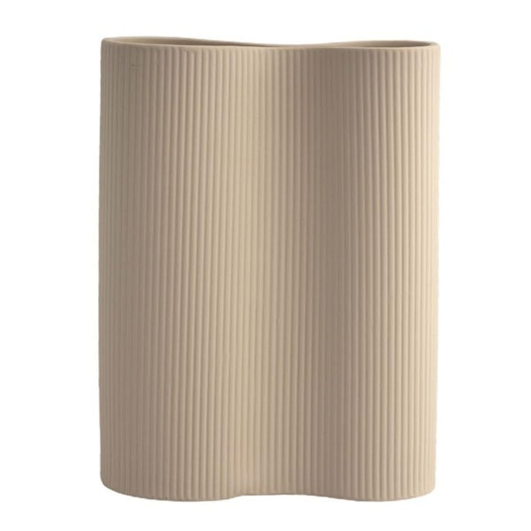 Storefactory - Doppelvase - Vase - Bunn - Farbe: Beige - Keramik - mit feiner Rillenstruktur - Masse