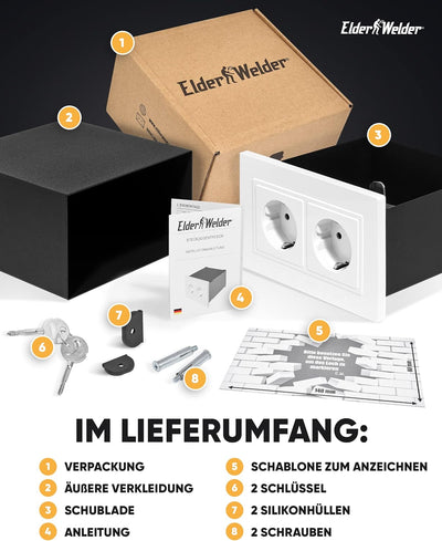 Elder Welder® Steckdosen Safe Tresor Versteck | Jetzt mit Fake-Stecker Funktion | Wandtresor zum Ein
