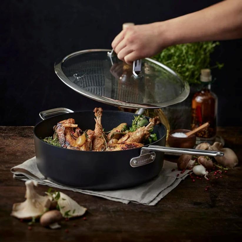 SCANPAN TechnIQ Riesiger Schmortopf 30 cm, 5,5 l | Schmorpfanne Induction | Multifunktionale Servier