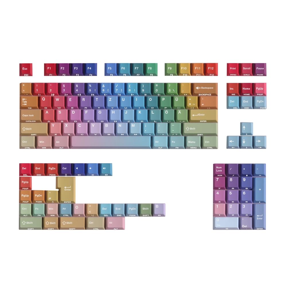 Shine Through Side Gradient Rainbow Keycaps PBT Cherry Keycap für Mechanische Tastatur A