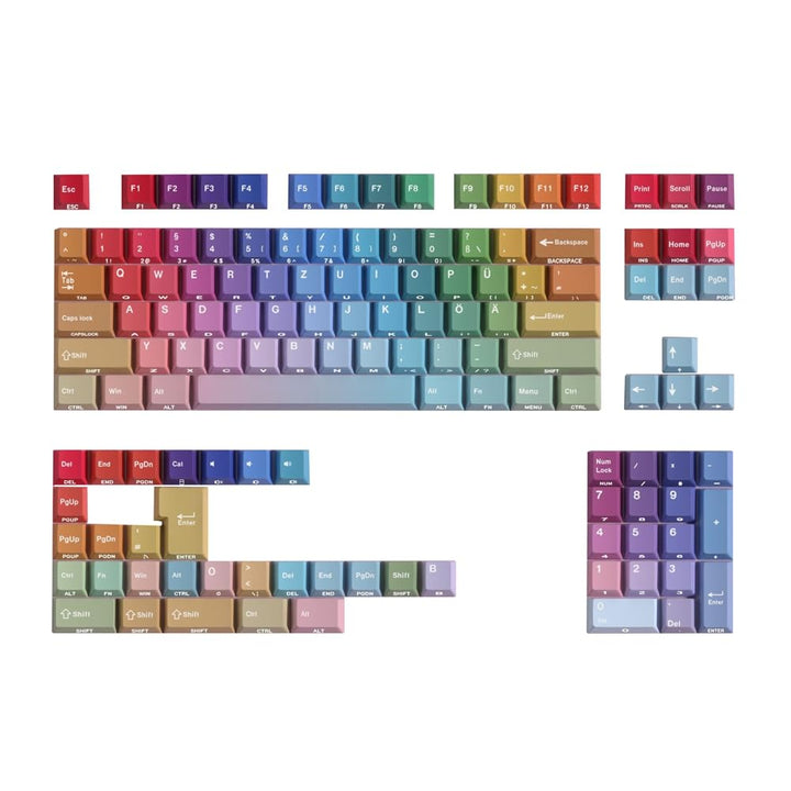 Shine Through Side Gradient Rainbow Keycaps PBT Cherry Keycap für Mechanische Tastatur A