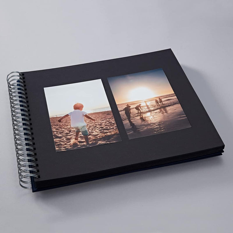 Semikolon 352963 Spiral Album Maxi Mucho – 34,5x30 cm – Fotoalbum, 90 Seiten schwarz, Fotobuch, burg