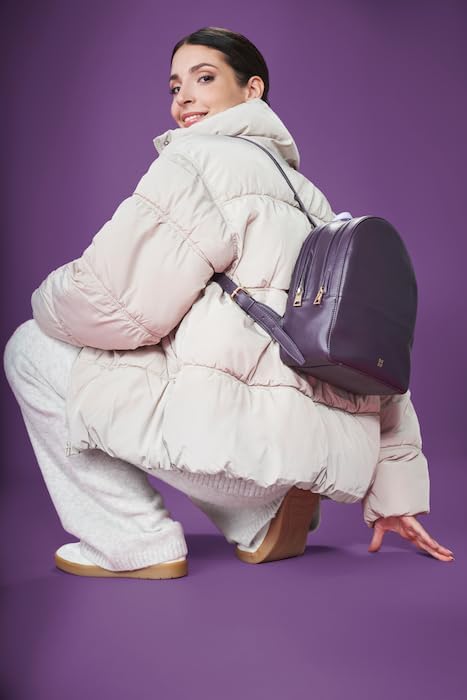 DuDu Rucksack Damen Bunt Sommerlich aus weichem Leder Rucksack Multicolor mit doppeltem Reissverschl