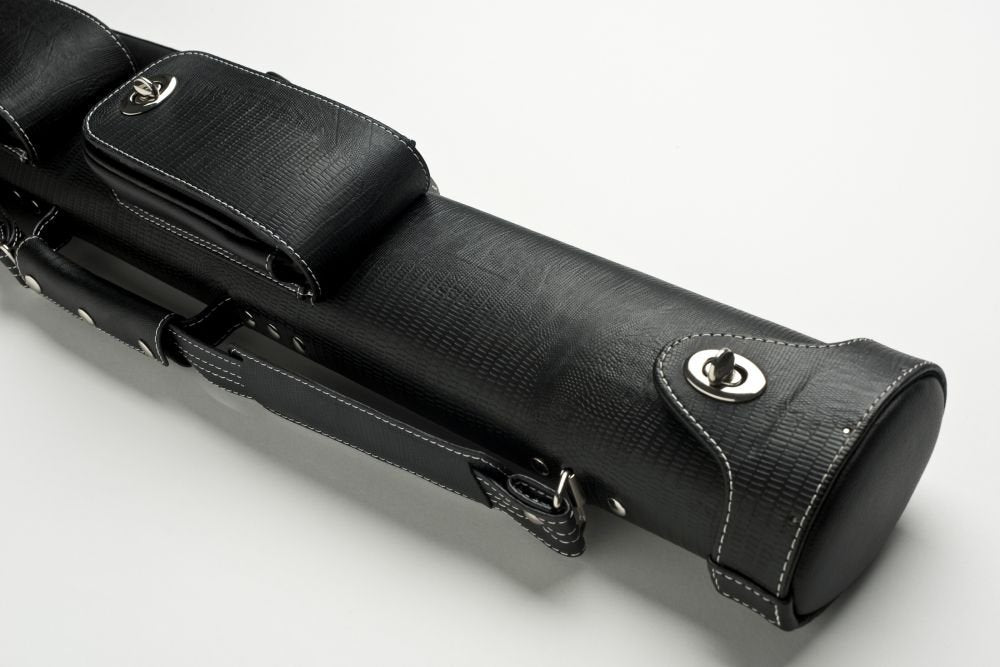 CUEL Billard-Köcher „Hustler Black“ 2/2 für Pool-Billard-Queues, schwarz, aus feinem Kunstleder, mit