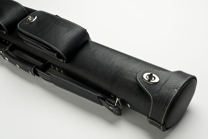 CUEL Billard-Köcher „Hustler Black“ 2/2 für Pool-Billard-Queues, schwarz, aus feinem Kunstleder, mit