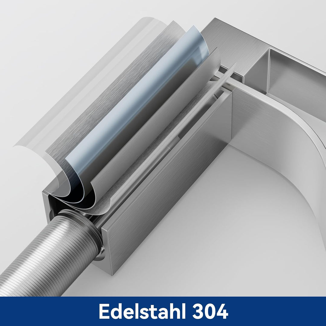 CECIPA Wasserhahn Bad, Waschtischarmatur Wasserfall, Armatur Badezimmer Edelstahl, Waschbecken Armat