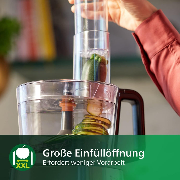 Philips Kompakte Küchenmaschine – 800W, 29 Funktionen, 2.1-Liter-Behälter, PowerChop, Edelstahlkling