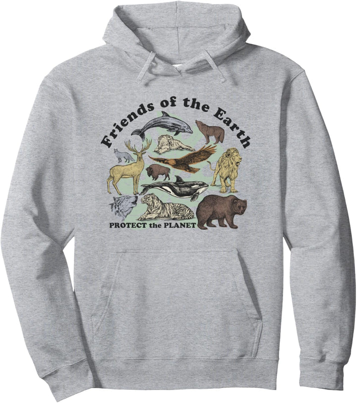 Animal Collage Friends Of The Earth Protect The Planet Pullover Hoodie