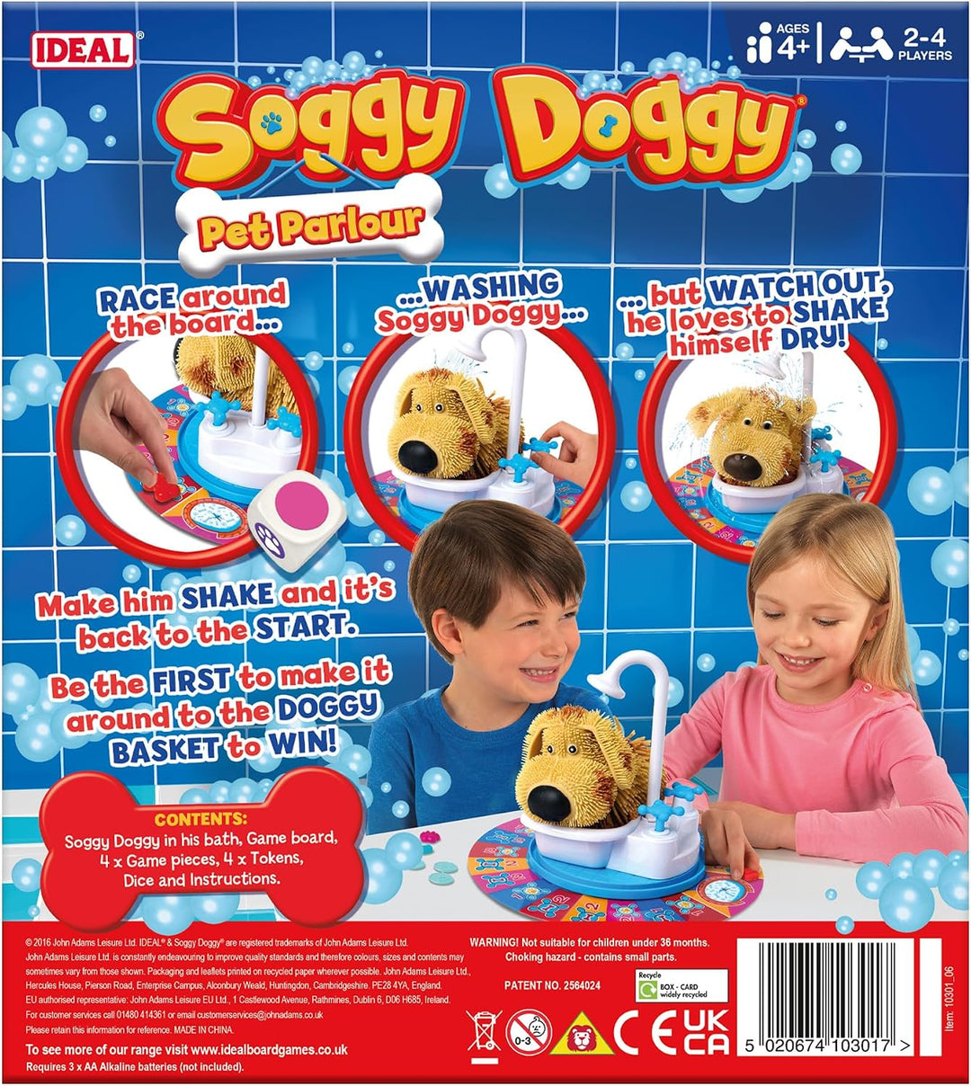Ideal , Soggy Doggy: The Showering, Shaking, Doggy Bathing Game, Kids Games, for 2-4 Players, Ages 4