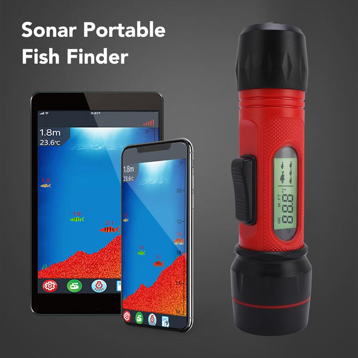 Sonar Fish Finder, Drahtloser Wasserfischfischfischfinder mit LCD -Display, 295,3 Fuss Range, Handhe
