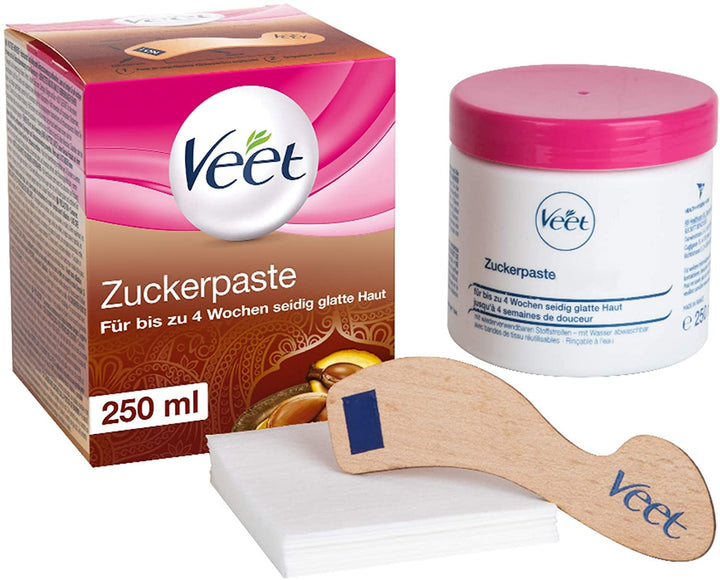 Veet Sugaring Zuckerpaste mit Arganöl zur Haarentfernung für spürbar glatte Haut für bis zu 4 Wochen
